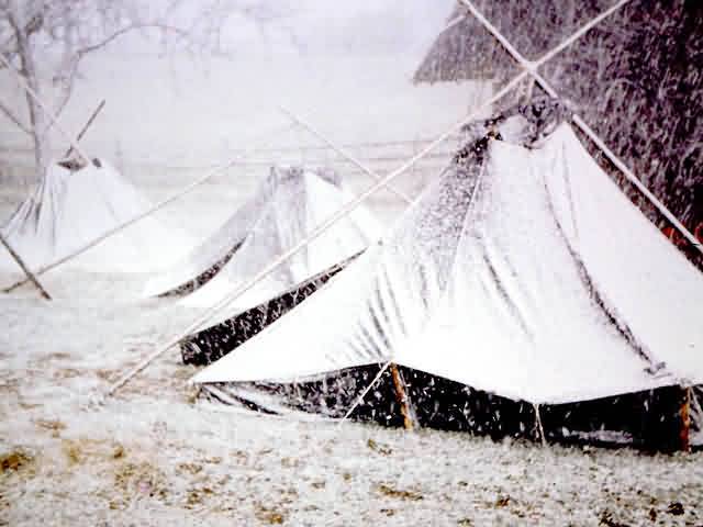 snow camp with lapp teepee (kota)