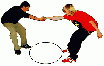 Pull your opponent into a circle.