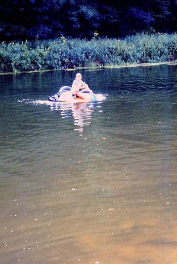 Build raft out of tire tubes and organize a race