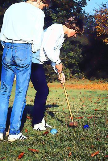 Croquet is an excellent ball game for the entire group and promotes some skills.