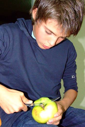 Peeling the apple