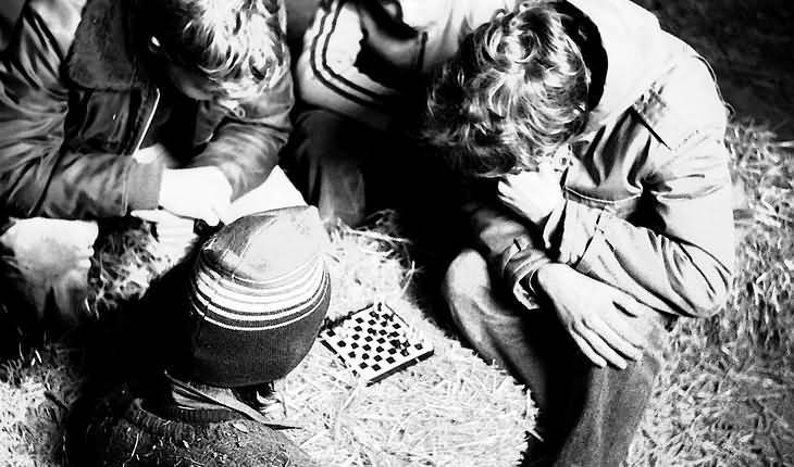 Playing chess with kids