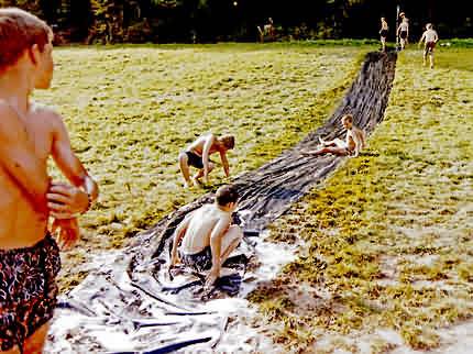 Plastic sheets for a water slide