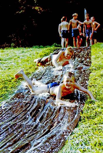 Plastic sheets for a water slide