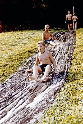 Plastic sheets for a water slide