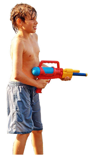 Water Fight with Kids