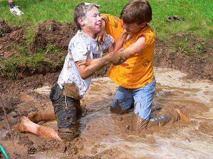 Mud fight