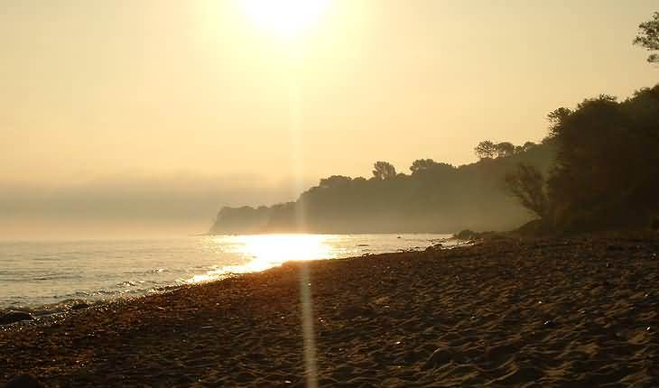 Hiking camp by the sea: staying on the beach and enjoying nature.