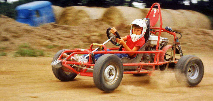 enthusiastic kart race for boys