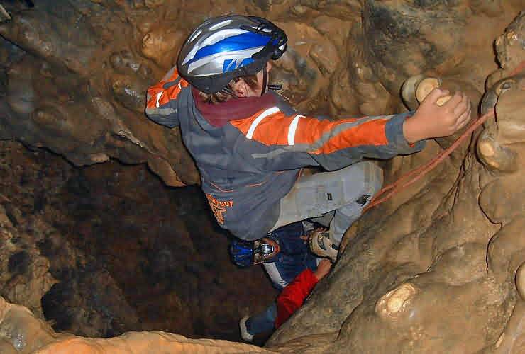 caving