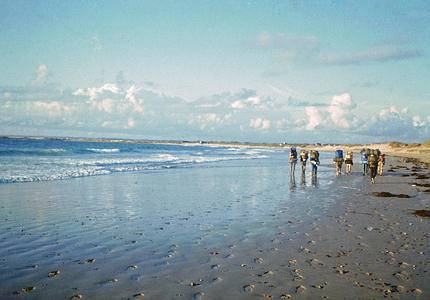 hiking along the shore